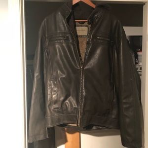 Sonoma biker jacket. Heavy, built in hood large.